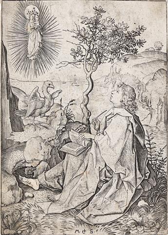 MARTIN SCHONGAUER Saint John on Patmos.                                                                                                          